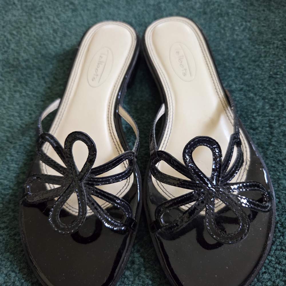 Talbots Black Sandals with Decorative Cutout Design